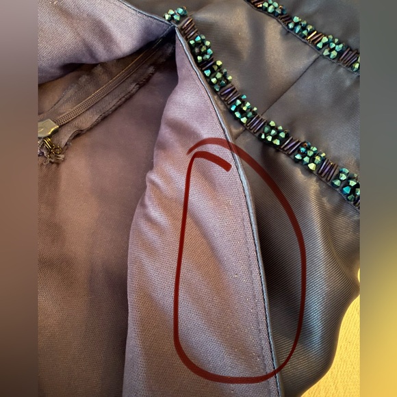 Elegant Moonlight Dance Navy Blue Beaded High-Low Maxi Dress-Used once-Great Con - Picture 5 of 15